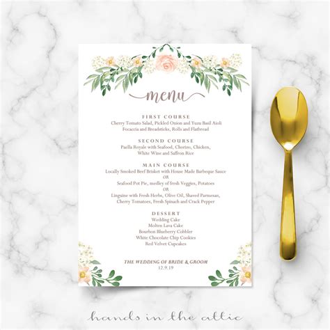 Free Printable Dinner Menu Template Parahyena