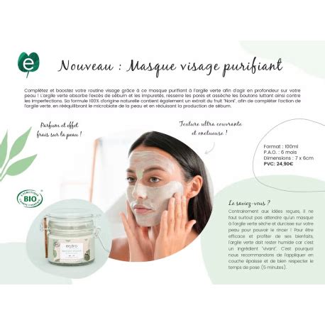 Masque Visage Purifiant Argile Verte Endro