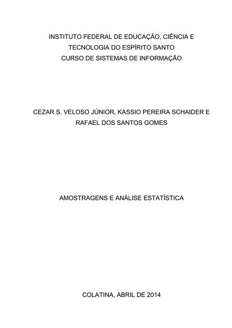 Probabilidade E Estat Stica PDF