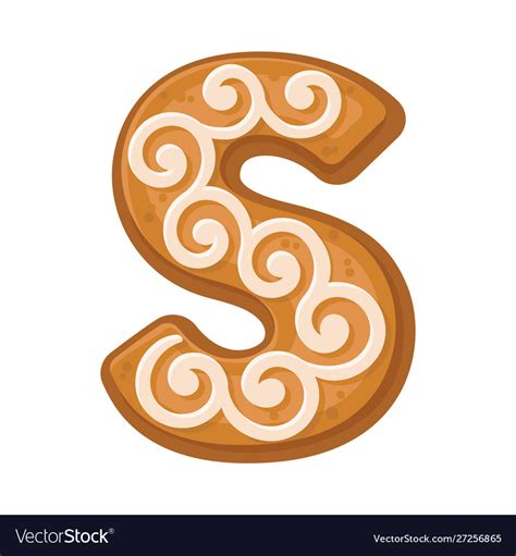 Cookies in shape letter s Royalty Free Vector Image