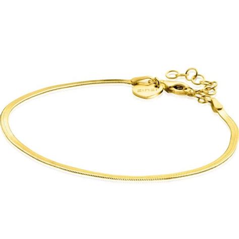 ZINZI Gold Plated Zilveren Platte Slangen Armband 1 9mm Breed ZIA2360