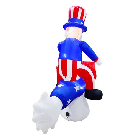 6ft Seasonblow Inflatable Uncle Sam With Rocket On Independence Day