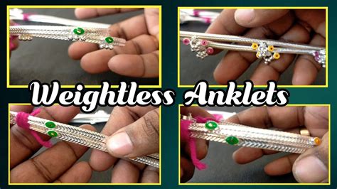 Weightless Silver Anklets 9 5 Inches Velli Kolusu Payal Design