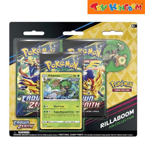 Pokemon Crown Zenith Pin Collection Rillaboom Trading Card Game