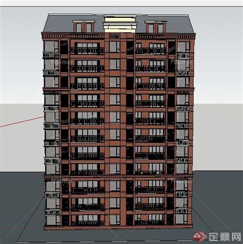 新古典风格11层住宅楼建筑设计su模型 原创 Sketchup模型库 毕马汇 Nbimer