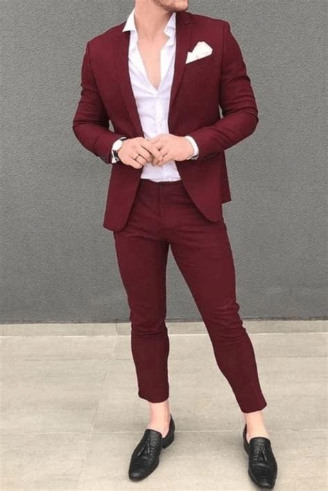 Buy Trendy Mens Burgundy 3 Piece Suit For Men At Sainly Sainly