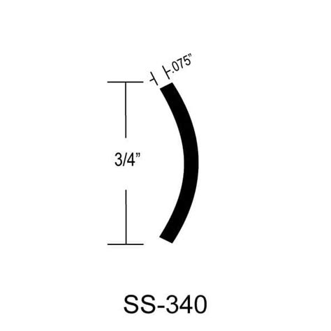 Stainless Steel Oval 34 Face X 075 Half Oval Drilled And