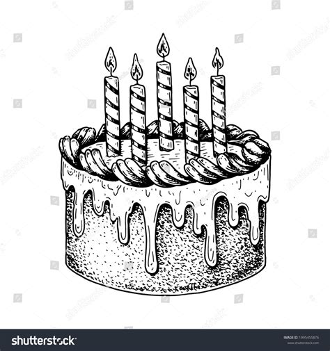 Hand Drawn Birthday Cake Candles Isolated Stock Vector (Royalty Free) 1995455876 | Shutterstock