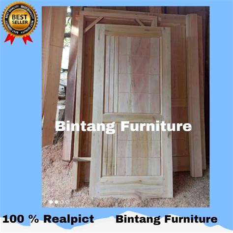 Jual Ready Kusen Dan Pintu Kayu Rumah Minimalis Kusen Kayu Set Daun