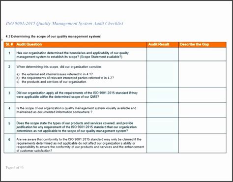 Iso 9001 Internal Audit Checklist