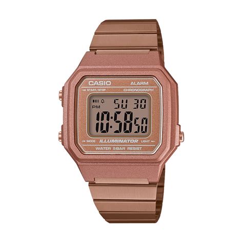 Relógio Feminino Digital Casio Vintage - Relógio Casio Vintage Feminino Rose Digital B640WC-5ADF - Bronze - Home ...