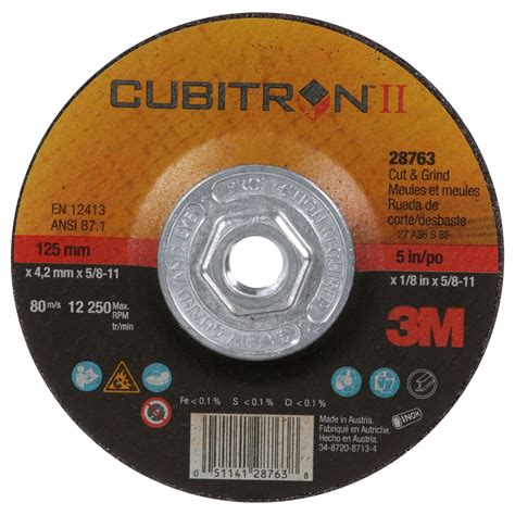 3M CUBITRON II Type 27 5 In X 1 8 In X 5 8 11 Cut Off Grinding