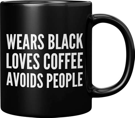 Panvola Ceramic Introvert Coffee Lover Mug 11 Oz Black