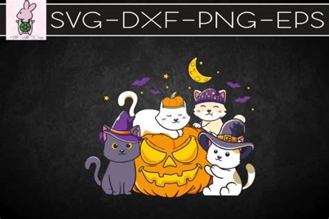 1 Halloween Cats Anime Cat Kawaii Pumpkin Designs And Graphics