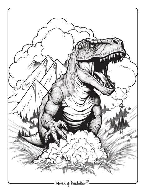 T Rex Coloring Pages World Of Printables