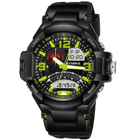 Synoke 9601 Men Fashion Luminous Dual Display Watch Waterproof Outdoor