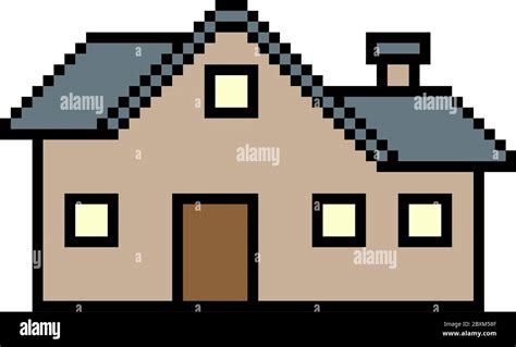 vector pixel art house isolated Stock Vector Image & Art - Alamy