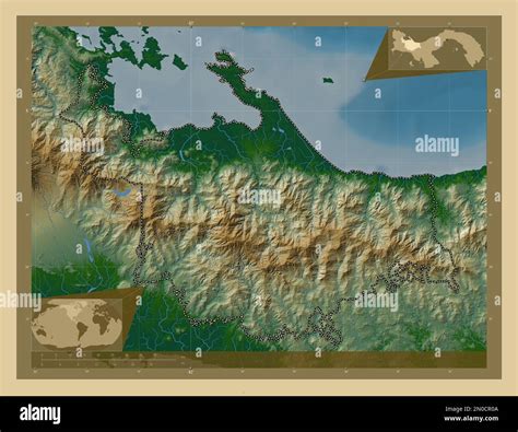 Ngobe Bugle Indigenous Territory Of Panama Colored Elevation Map With