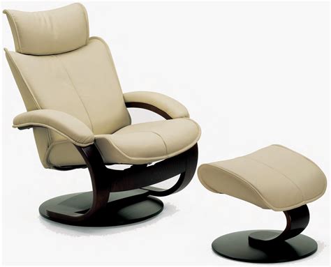 Fjords Ona Ergonomic Leather Recliner Chair + Ottoman Scandinavian Norwegian Lounge Chair by ...