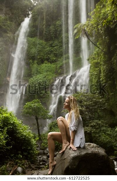 Beautiful Woman Waterfall Stock Photo (Edit Now) 612722525