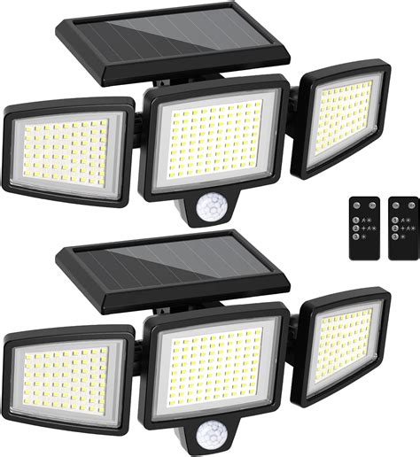 QIYVLOS Solar Lights Outdoor 2 Pack 210 LED 2500LM Motion Sensor