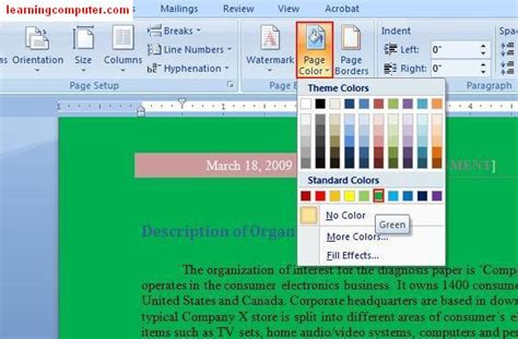 Microsoft Word – Page Layout Tab – IT Computer training ...