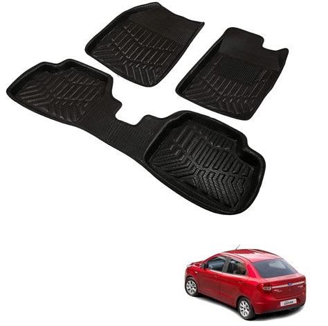 Kozdiko Car 3d Foot Mat Floor Mat Black Color For Ford Figo Aspire Car And Motorbike