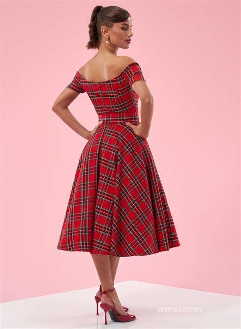 Dee Dee Black Watch Tartan Vintage 50s Full Circle Dress British Retro