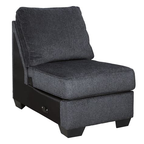 Benjara Fabric Upholstered Armless Chair With Tapered Block Feet Gray