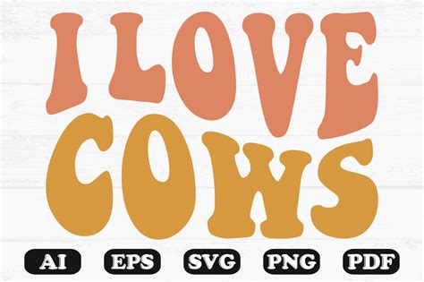 I Love Cows Retro Wavy Svg T Shirt Graphic By Hosneara 4767 · Creative