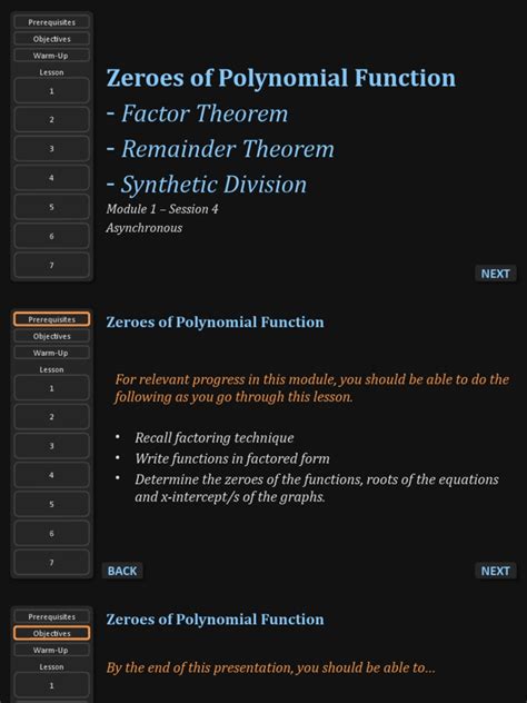 Zeroes of Polynomial Function | PDF | Factorization | Zero Of A Function