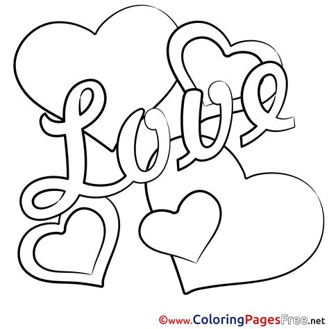 Valentine's Day Hearts Coloring Pages free