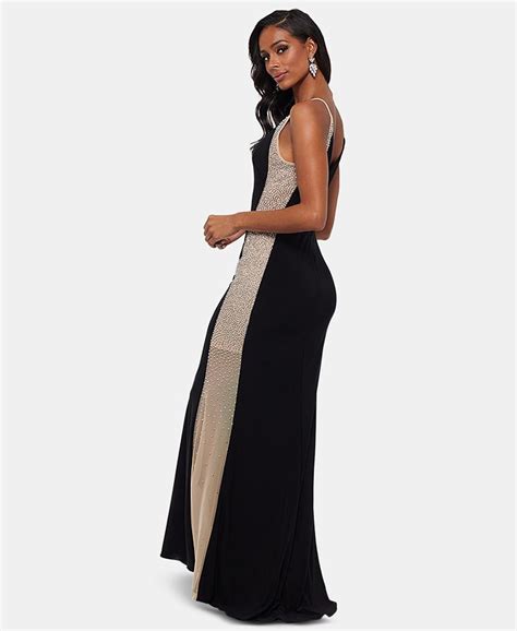 Xscape Beaded Colorblocked Gown Macys