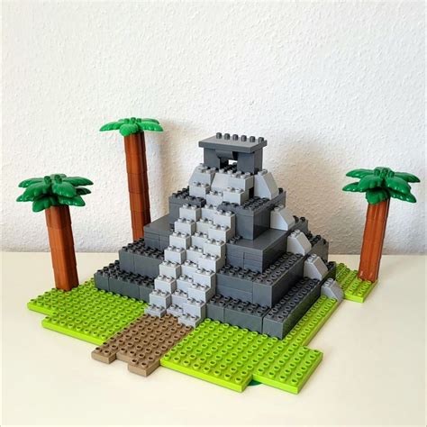 Aztec Mayan Pyramid And Temple Built Of Lego® Duplo® Bricks Lego