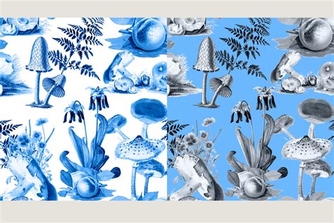 Mushroom Toile De Jouy Pattern Set On Behance