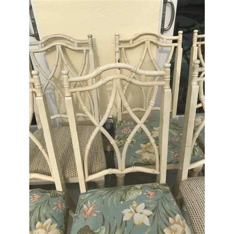 Vintage Thomasville Faux Bamboo Chinoiserie Hollywood Regency Chairs Set Of 10 Chairish