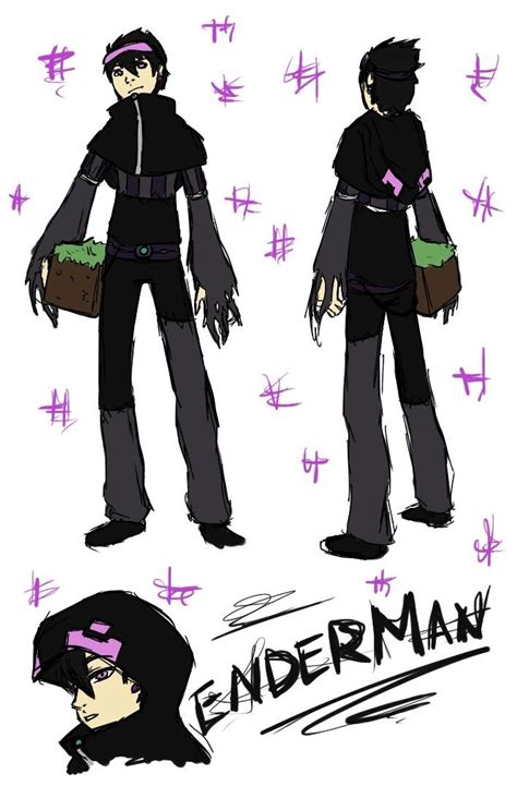 Human Enderman Character Art Minecraft Anime Minecraft Mobs