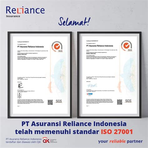 Selamat Asuransi Reliance Indonesia Telah Memenuhi Standar Iso 27001