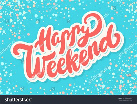 Happy Weekend Banner Stock Vector (Royalty Free) 486668389