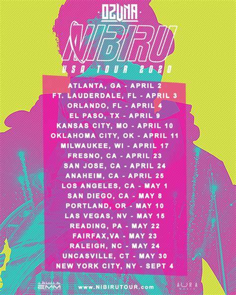 OZUNA ANNOUNCES USA DATES FOR HIS NIBIRU WORLD TOUR 2020 - EMM