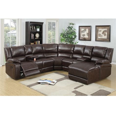 Bonded Leather Sectional Sofa With Recliners | Cabinets Matttroy