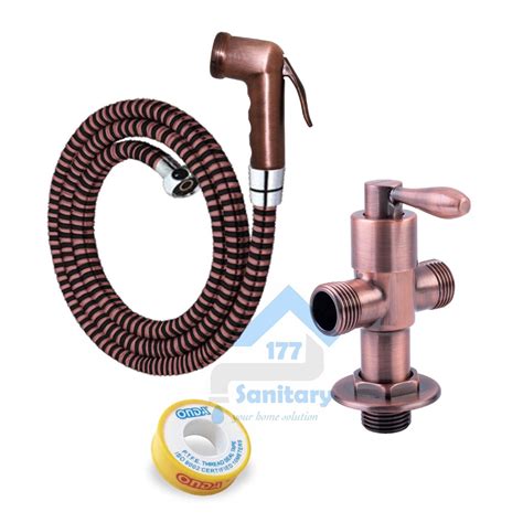 Jual Paket Bundling Shower Bidet ROSE GOLD ONDA Stop Kran Tee