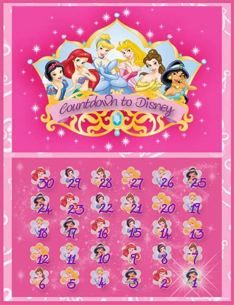 Disney Countdown Calendars Free Disney Countdown Calendar Disney