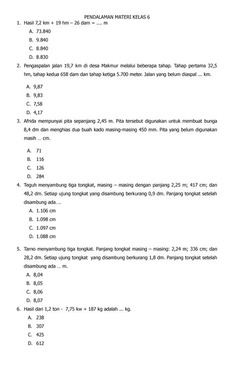 Sabtu 22 Oktober 2022 Soal Hasil 7 2 Km 19 Hm 26 Dam M A 73 B 9 C 8 D 8