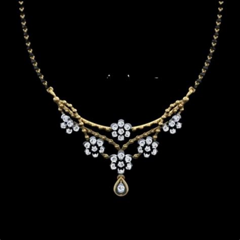 Round Real Diamonds Diamond Mangalsutra Weight Gm At Rs In