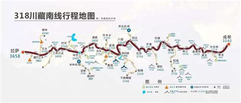 318川藏线必备的线路、海拔、里程地图，不管是旅行还是摄影您都得拥有！旅摄园地国际旅游摄影网