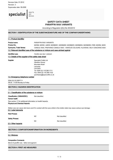 36 Paraffin Wax Safety Data Sheet Images Best Information And Trends