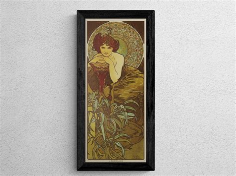 Alphonse Mucha Art Nouveau Emerald Mucha Print Vintage Art Nouveau