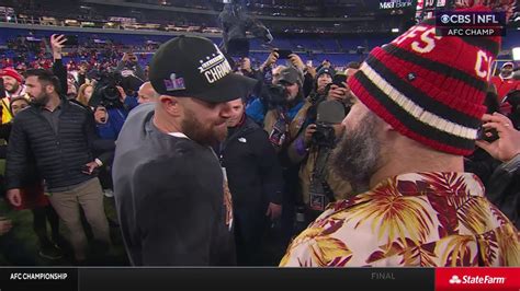 Kansas City Chiefs tight end Travis Kelce and Jason Kelce share moment ...