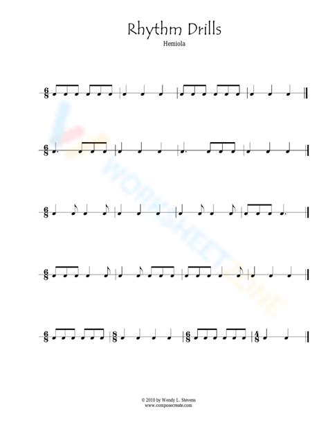 Rhythm Drills Worksheet